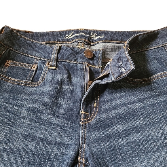 American Eagle  Stretch boy fit Regular straight leg mid rise denim jeans - Picture 7 of 10